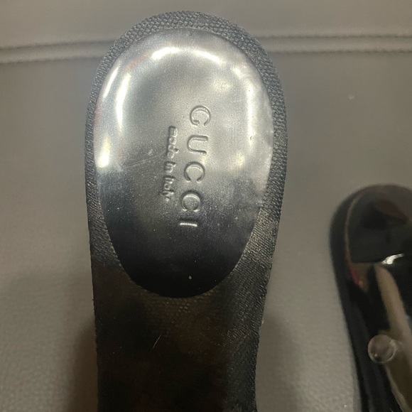 AUTHENTIC Gucci Horsebit Web Stripe Kitten Heel Mules - Picture 3 of 4